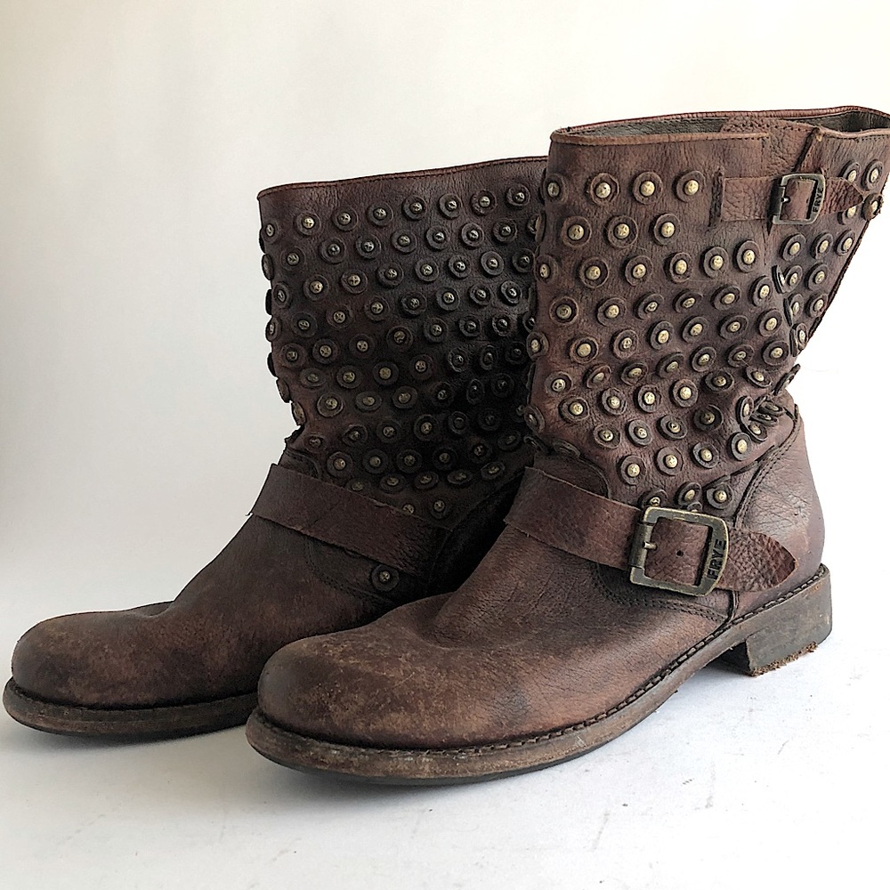 Frye studded leather boots